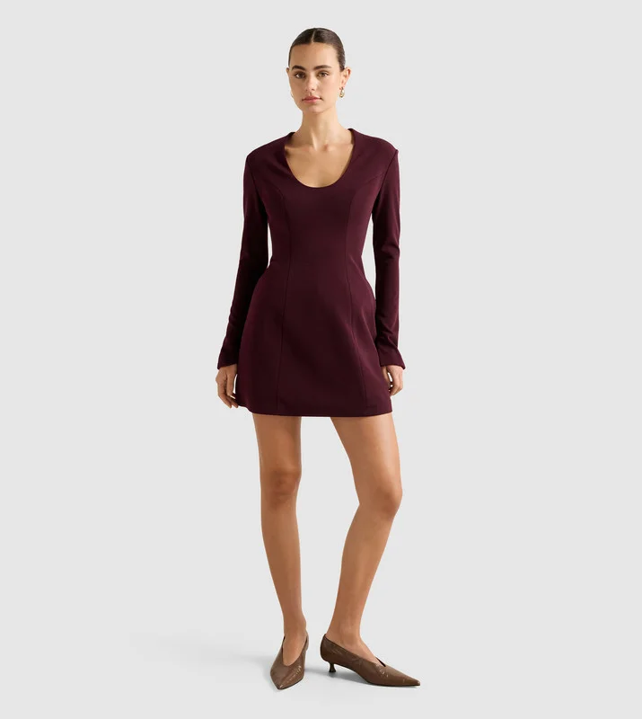 RUBY Long Sleeves Structured Mini Dress